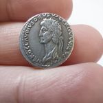 Ancient Roman silver coin of Nero Claudius Drusus, Roman Empire, 389 BC