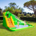 Kids Bouncy Castle Slide with Water Pool Basket Gun Climbing Wall W/ Blower