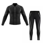 Men’s Neoprene Sauna Sweat Suit Set - Full Zip Jacket & Matching Pants