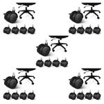 Black PP Chair Casters Furniture Wheels Set Reusable Smooth Swivel Rollers