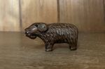vintage wooden carved Ram netsuke, netsuke