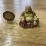 Buddha Sculpture Resin Figurine Chinese Netsuke 2” Peace Tranquility Prosper