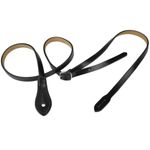Gaucho Carved Black Leather Mandolin Strap