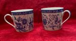 Spode (the Blue Room). Two mugs: blue & white, ‘clematis’ and ‘passion flower’