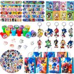 110 Pcs Sonic Party Supplies Sonic Party Favors Gift Bags Loot Bags Filler Set