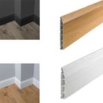 Plastic Skirting Board PVC Roomline Skirting Chamfered Skirting - 2.5m (8') Long
