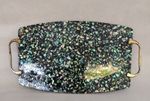 Vintage 1960's New Zealand Paua Shell Set in Resin Vanity Trinket Tray 8.75"long