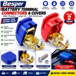 2Pcs Quick Release Battery Terminals Clamps Car Caravan Boat Low Profile 12V
