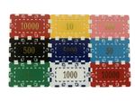 10 x High Quality Poker Casino Numbered Plastic Chip Plaques 74 x 44mm 30Grams