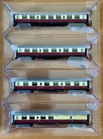 Graham Farish lot of 4 Thompson coaches in BR crimson/cream livery, new, N Gauge