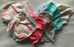Baby Girl 5 pack Cotton Shorts with Various patterns including Unicorns 3-6 mths