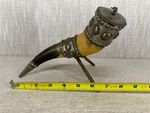 Handcrafted Norwegian Viking Drinking Horn W/ Pewter Lid 039-4