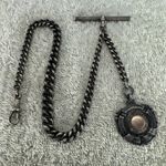 Solid Silver Antique Graduated Albert Chain & Fob, Birmingham 1915