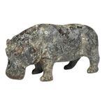 Vintage Metal Small Hippopotamus Figurine England Stamped Hippo Miniature Animal
