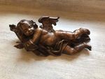 Large Decorative Hand Carved vintage Putti Angel