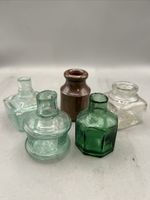 NICE CONDITION GROUP OF GENUINE DUMP DUG VINTAGE VICTORIAN INK BOTTLES I 4
