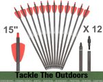 Crossbow Bolts 15" Arrows Fit EK Archery R9 RX Cobra / System Self Cocking XBow