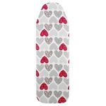 Red Hearts Ironing Board Cover Easy Fit Elasticated Up To 122cm
