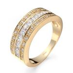 Princess Cut White CZ Band Womens 14kt Yellow Gold Filled Wedding Ring Size 6-10