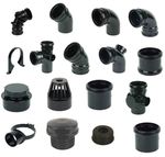 110mm Black Soil Pipe Push Fit Fittings uPVC Bends Tee Coupler Vent Accessories