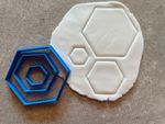 Hexagon set of 3 cookie cutter, biscuit cake baking outline, maths 6