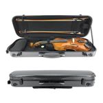 4/4 Violin Case Carbon Fiber Material with Sheet Music Bag 2 PCS Bow Holder
