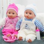 Twin Baby Doll Girl Boy BiBi Doll Twins Set 13” Magic Bottle Feeding Set 