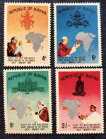 BIAFRA STAMPS - SET OF 4 - COMMEMORATE THE VISIT OF POPE PAUL V1 TO AFRICA 1969