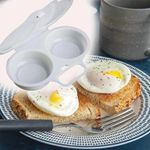 Microwave Egg Poacher Kitchen Steam Maker Cooker 2 Eggs Poach Breakfast Kitchen.