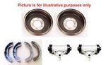 Rear Brake Shoes+Brake Drums+Wheel Cylinders For Mitsubishi L200 B40 2.5TD 06-15
