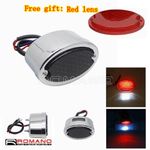 Tinted Lens 60 LEDs Rear license Plate Brake Taillight For Harley Chopper Bobber