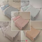 Handmade-1/12 Scale Dolls House Bedding Set To Fit Double Bed-Broderie Anglaise