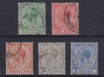 GIBRALTAR , 1921-27,  SG89/91 & 93,95  TYPE 10  USED GROUP    CV £8+