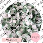 Sage Mix paper confetti circles - Biodegradable (grams)