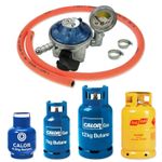 GAS BOTTLE REGULATOR LEVEL INDICATOR 1m ORANGE HOSE 21mm CLIP ON CALOR BUTANE