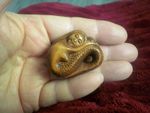 Hand Carved wood netsuke Mermaid sleeping collectable boxwood figure