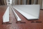 UPVC Plastic Angles Trim Corner 25mm, 32mm and 100x80mm 2x 1170mm Finishing Bead