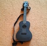 Kala Waterman Ukulele Black 4-String Acoustic Satin Finish w/ Bag Strap Strings