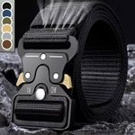 Men Quick Release Tactical Belt Black Webbing Nylon Work Military Waistbelt Gift
