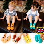3x Baby Boys Girls Non-Slip Grip Socks Toddlers Non-Skid Animal Socks 1-3 Years