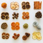 Christmas dried fruits cones and decor