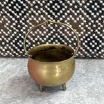Vintage Miniature Handled 3 Footed Brass Cauldron