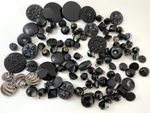 Job Lot 100x Antique Vintage French Jet Glass Possibly Whitby Mourning Buttons