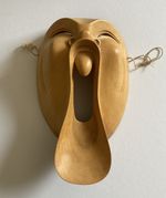 Vintage Wooden Balinese / Indonesian Scream / Yawn Mask - Hand Mask / Wall Art 