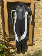TWF Women’s Full Length Wetsuit Front Zip Black/Grey/Pink Size 10