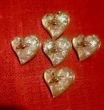 5 amazing Vivienne Westwood buttons heart Shaped Opalescent FIRE🔥VW Orb buttons