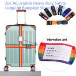 Adjustable Heavy Duty Safety Travel Suitcase Luggage Baggage Straps Tie Belt 2pc
