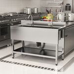 Catering Sink Commercial Kitchen Stainless Steel Large Single Bowl Drainer Unit