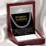 Promise Necklace Luxury Men's Cuban Link Chain Necklace with LED Gift Box
