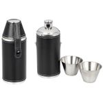 Shudehill Giftware Black Hip Flask 6oz Stainless Steel Cup Gift Set